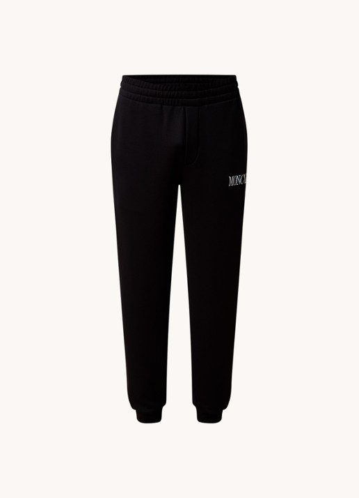 Moncler Tapered fit joggingbroek met logoborduring met steekzakken - voorkant zwart