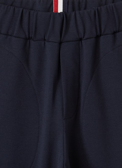 Moncler Tapered fit pantalon met logo - detail 3 donkerblauw