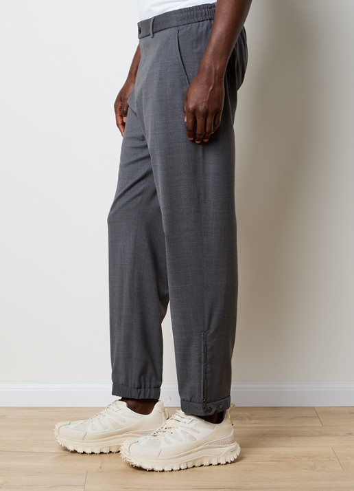 Moncler Tapered fit pantalon van wol - detail 5 grijs