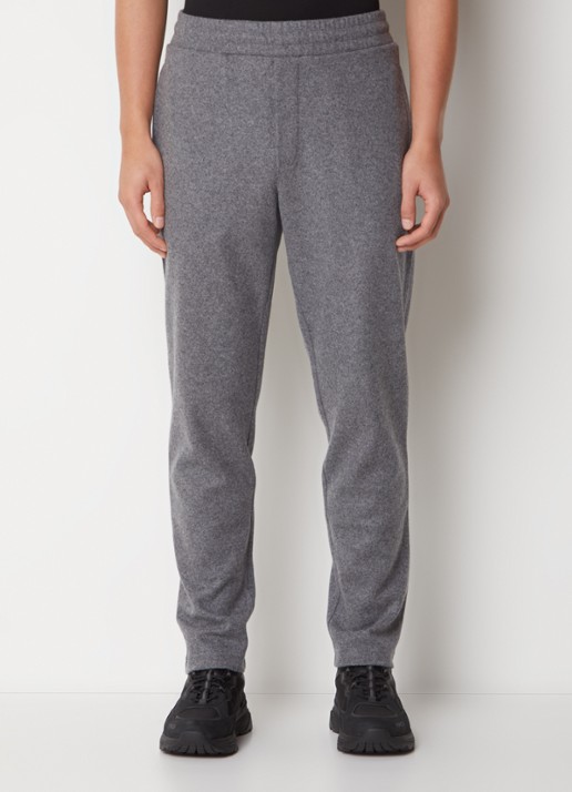 Moncler Tapered joggingbroek in scheerwolblend met gemêleerd dessin - detail 4 grijsmele