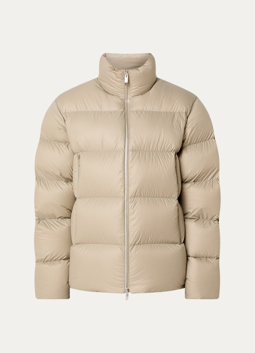 Moncler Tarn puffer jack met donsvulling en ritszakken - voorkant beige