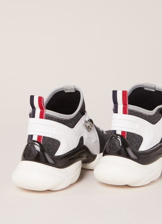 Moncler Thelma sneaker met leren details en glitter - detail 3 antraciet