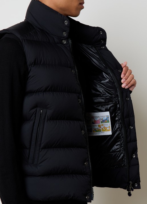 Moncler Tibb gewatteerde bodywarmer met donsvulling en logo - detail 2 zwart