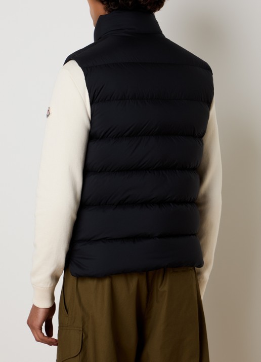 Moncler Tibb gewatteerde bodywarmer met donsvulling en logo - achterkant 4 zwart
