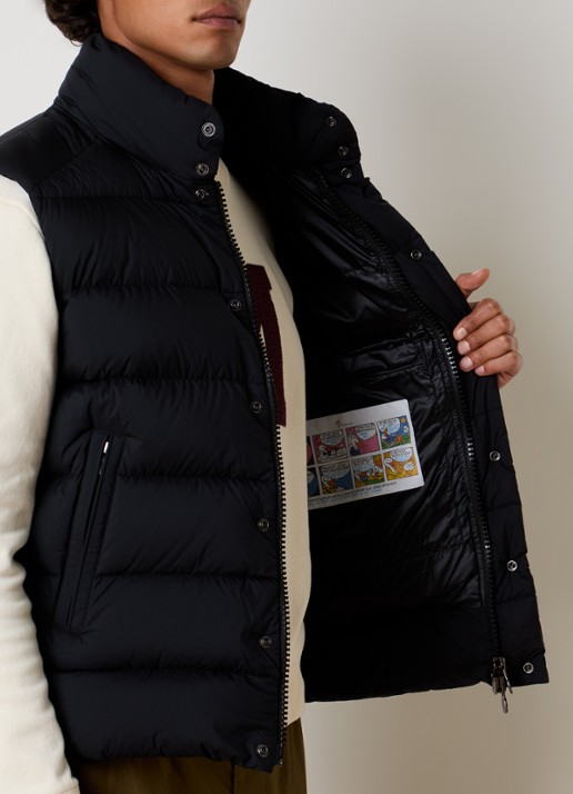 Moncler Tibb gewatteerde bodywarmer met donsvulling en logo - detail 2 zwart