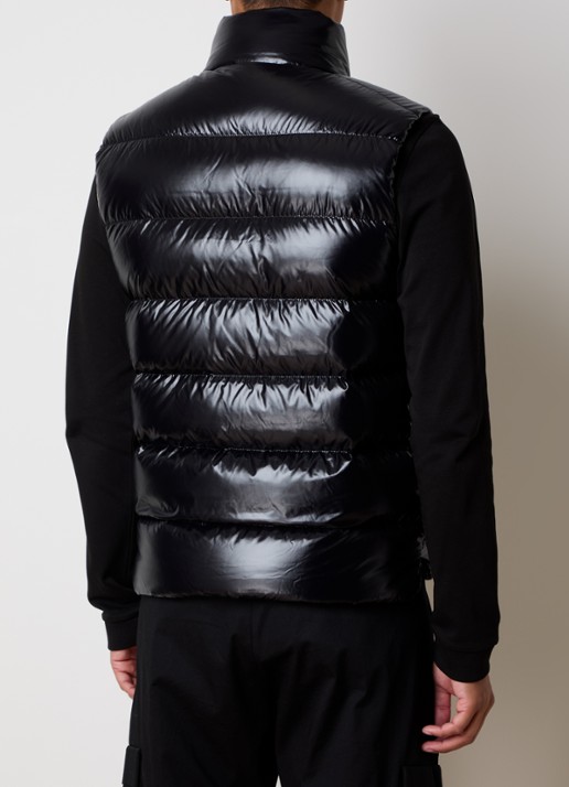 Moncler Tibb gewatteerde bodywarmer met logo - achterkant 6 zwart