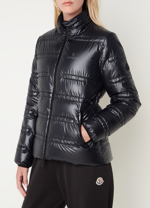 Moncler Tibre gewatteerd jack met donsvulling en ritszakken - detail zwart