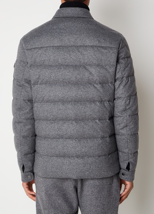 Moncler Todorka gewatteerd jack in kasjmierblend met donsvulling - achterkant donkergrijs