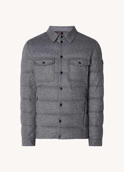 Moncler Todorka gewatteerd jack in kasjmierblend met donsvulling - voorkant 5 donkergrijs