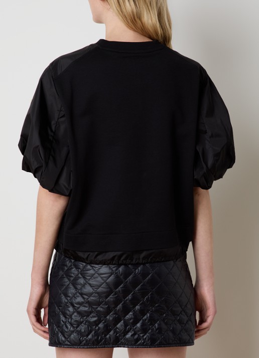 Moncler Top met strikdetail en pofmouw - achterkant zwart