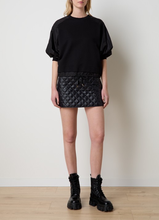 Moncler Top met strikdetail en pofmouw - voorkant 5 zwart