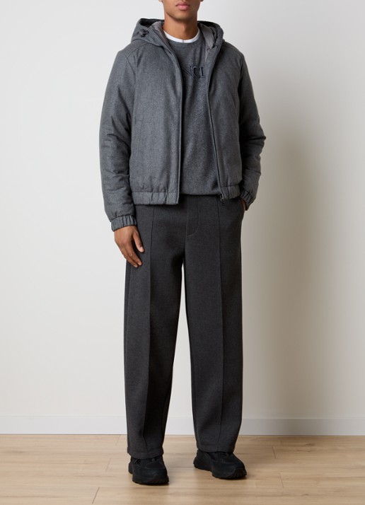 Moncler Torrani bomberjack met capuchon - voorkant 2 donkergrijs