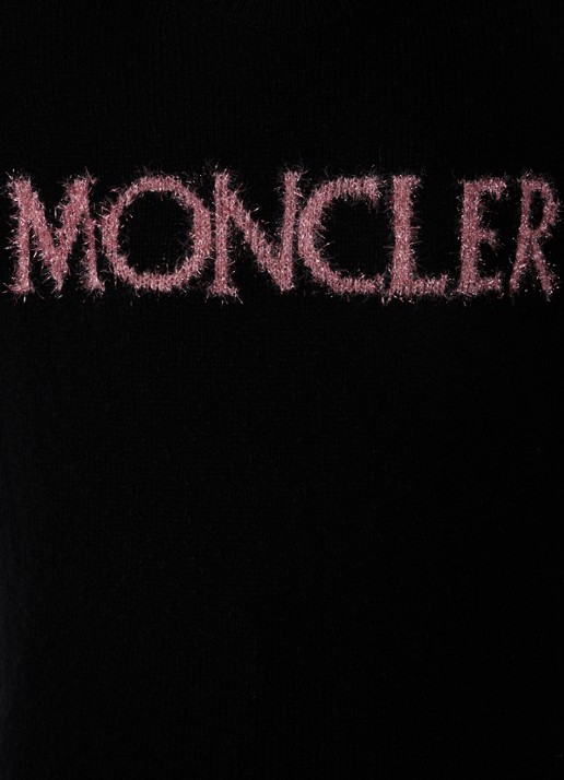 Moncler Trui van wol met logo - detail 3 zwart