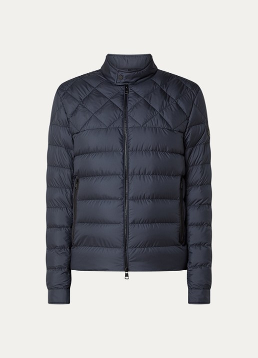 Moncler Tuile gewatteerde jas met donsvulling en ritszakken - voorkant 5 donkerblauw
