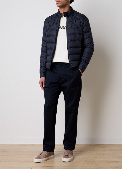 Moncler Tuile gewatteerde jas met donsvulling en ritszakken - voorkant 6 donkerblauw