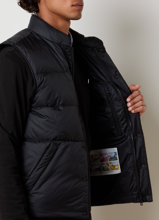 Moncler Tuquerouye gewatteerde bodywarmer met donsvulling en logo - detail 5 zwart