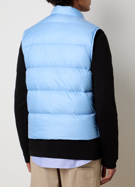 Moncler Tuquerouye gewatteerde bodywarmer met donsvulling en logo - achterkant 3 blauwgrijs