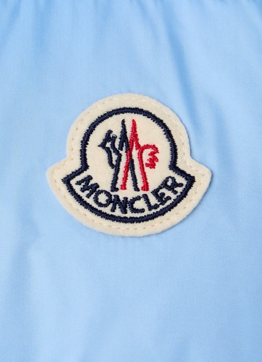 Moncler Tuquerouye gewatteerde bodywarmer met donsvulling en logo - detail 6 blauwgrijs