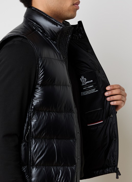 Moncler Uychi gewatteerd bomberjack met donsvulling - detail 2 zwart