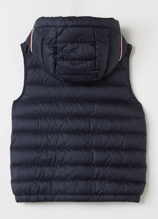 Moncler Uzay gewatteerde bodywarmer met donsvulling en capuchon - achterkant 3 donkerblauw