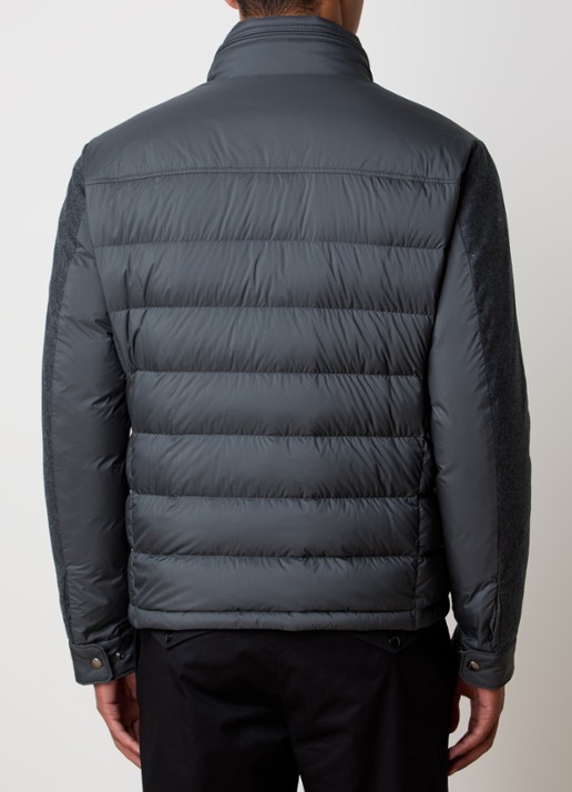 Moncler Vallanta gewatteerde jas met opbergbare capuchon - achterkant 3 grijs