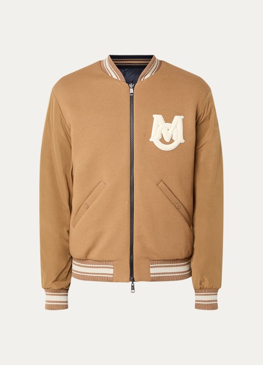 Moncler Vennes reversible baseball jack met donsvulling en logo - voorkant 4 cognac