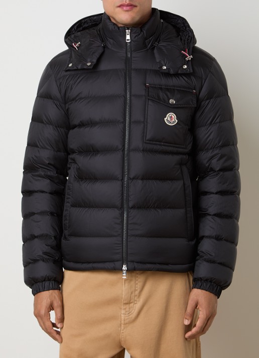 Moncler Verith pufferjack met donsvulling en afneembare capuchon - detail zwart