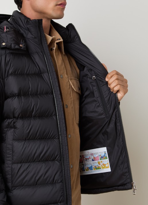 Moncler Verith pufferjack met donsvulling en afneembare capuchon - detail 3 zwart