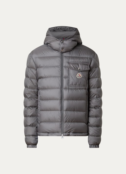 Moncler Verith pufferjack met donsvulling en afneembare capuchon - voorkant 5 grijs