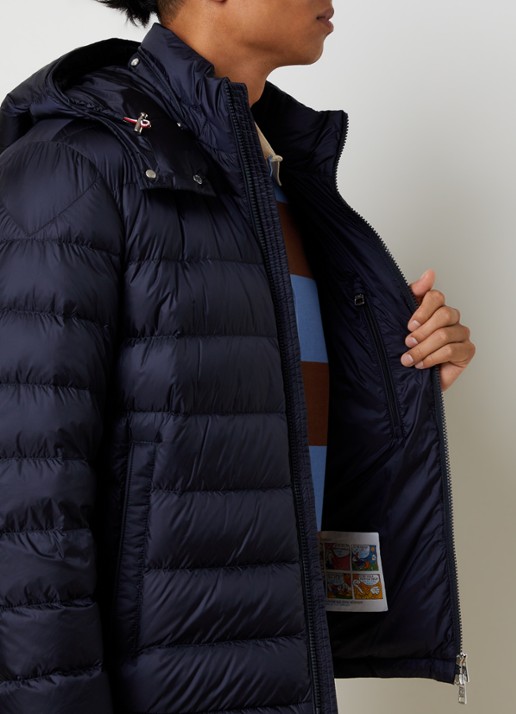Moncler Verith pufferjack met donsvulling en afneembare capuchon - detail 2 donkerblauw
