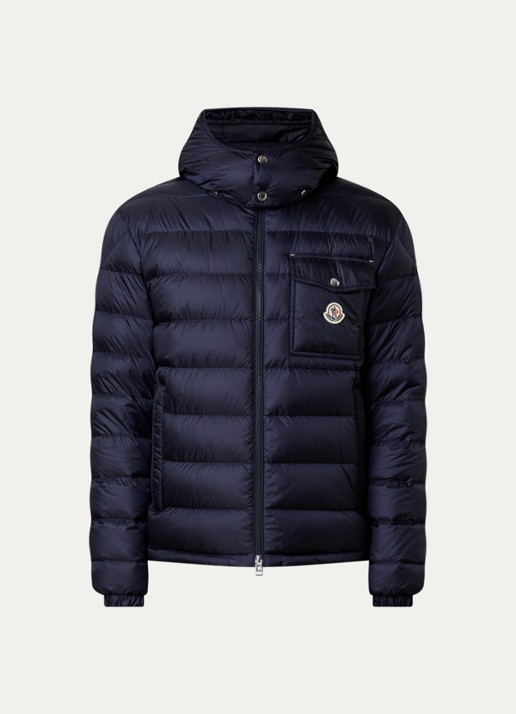 Moncler Verith pufferjack met donsvulling en afneembare capuchon - voorkant 5 donkerblauw