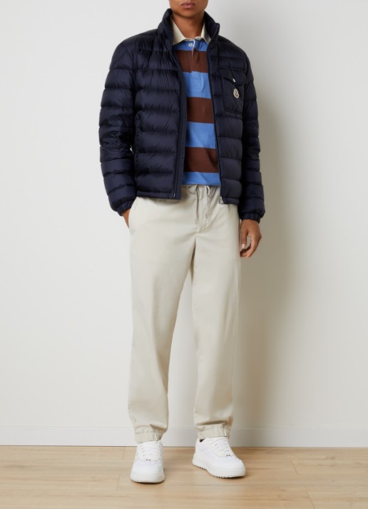 Moncler Verith pufferjack met donsvulling en afneembare capuchon - voorkant 6 donkerblauw