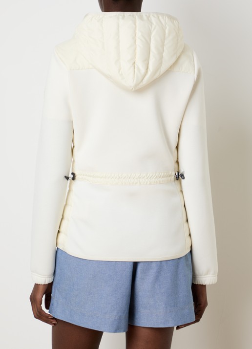 Moncler Vest met gewatteerd voorpand en ritszakken - achterkant gebroken wit