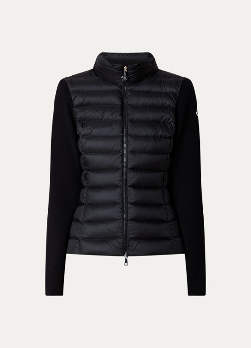 Moncler Vest van scheerwol met gewatteerd voorpand - voorkant 4 zwart
