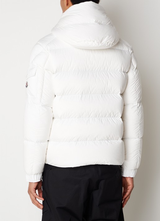 Moncler Vezere puffer jack met donsvulling en afneembare capuchon - achterkant 6 gebroken wit