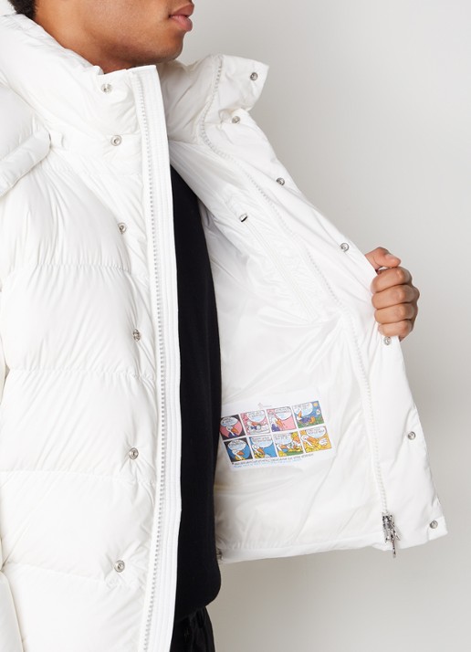 Moncler Vezere puffer jack met donsvulling en afneembare capuchon - detail 3 gebroken wit