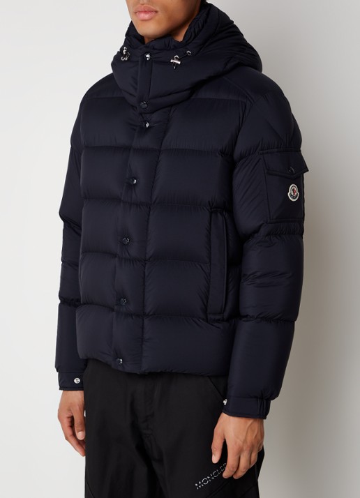 Moncler Vezere puffer jack met donsvulling en afneembare capuchon - detail 4 donkerblauw