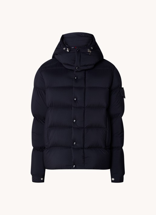 Moncler Vezere puffer jack met donsvulling en afneembare capuchon - voorkant donkerblauw