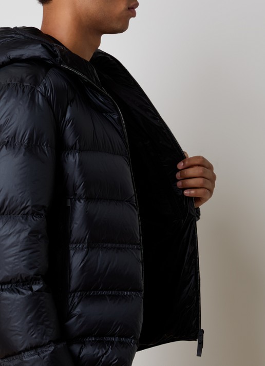 Moncler Viani puffer jack met donsvulling en capuchon - detail 6 blauw