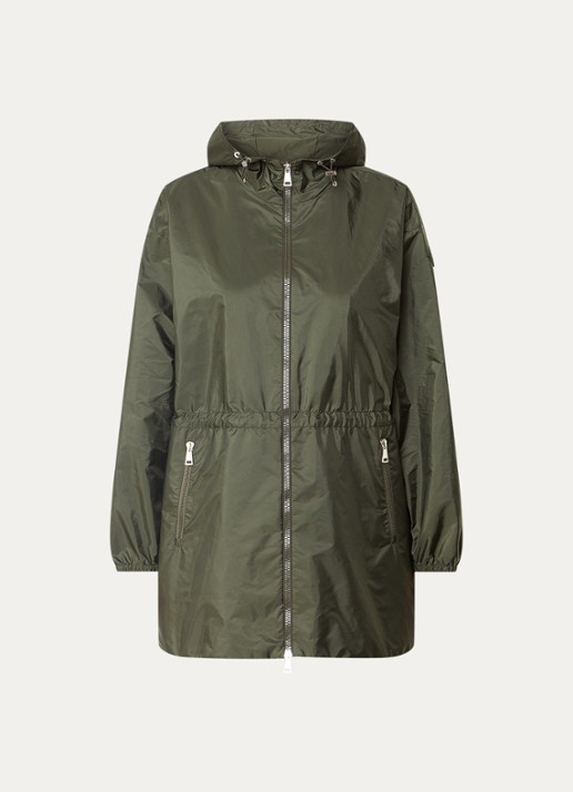 Moncler Wete windjack met capuchon en ritszakken - voorkant bronsgroen
