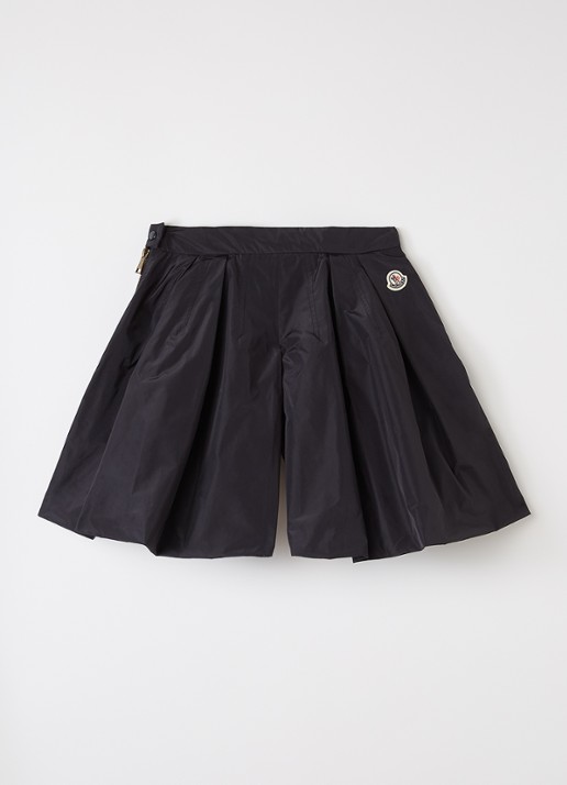 Moncler Wide fit korte broek met logoborduring - voorkant 3 donkerblauw