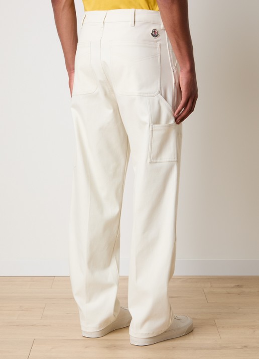 Moncler Wide leg jeans met gekleurde wassing - achterkant gebroken wit