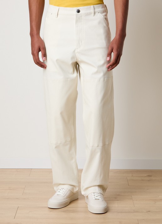 Moncler Wide leg jeans met gekleurde wassing - detail 2 gebroken wit