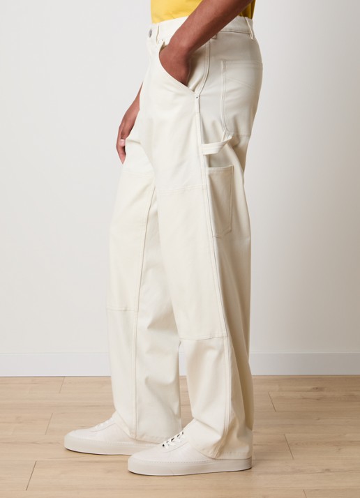 Moncler Wide leg jeans met gekleurde wassing - detail 3 gebroken wit