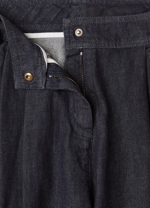 Moncler Wide leg jeans met plooidetail - detail 3 indigo