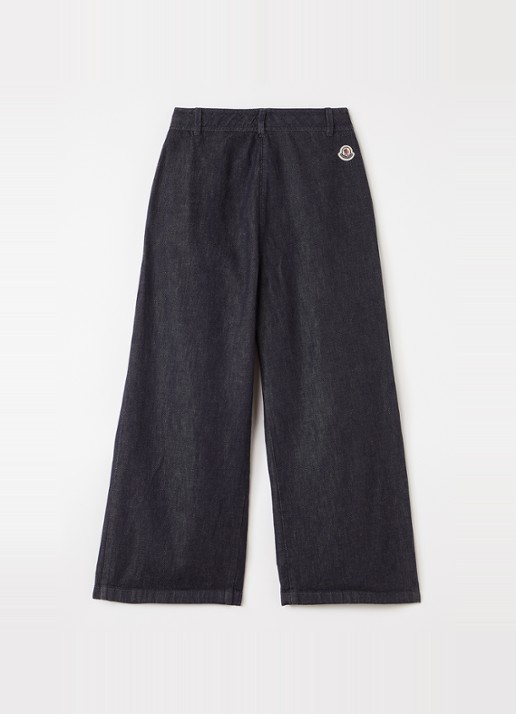 Moncler Wide leg jeans met plooidetail - voorkant 2 indigo