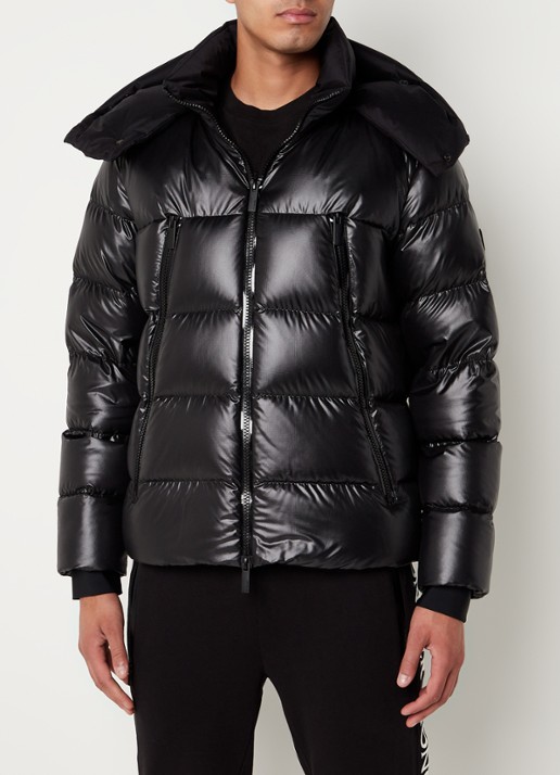 Moncler Zubair puffer jack met donsvulling en afneembare capuchon - detail zwart