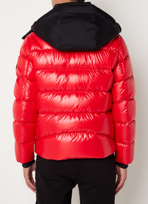 Moncler Zubair puffer jack met donsvulling en afneembare capuchon - achterkant 4 steenrood