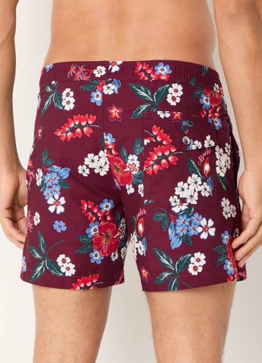 Moncler Zwemshorts met bloemenprint en steekzakken - achterkant 4 rood