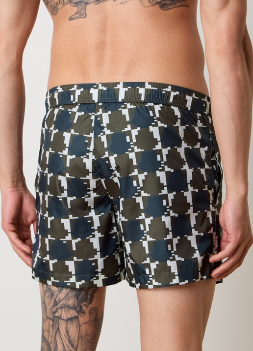 Moncler Zwemshorts met grafische print - achterkant groen